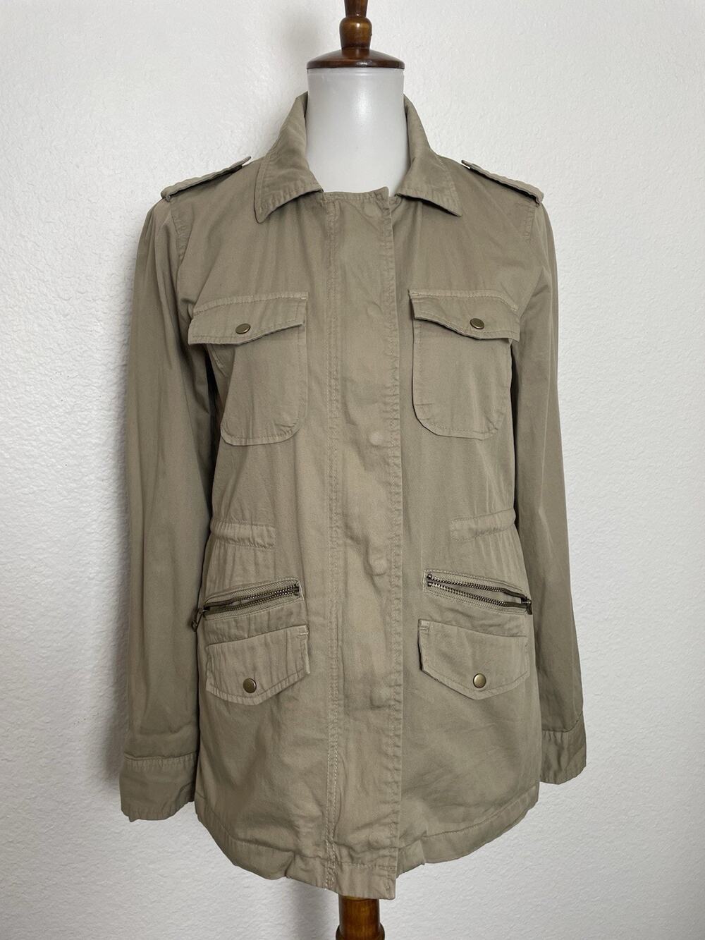 Lily Aldridge For Velvet Jacket Cargo Utility Army Safari Minimalist Streetwear